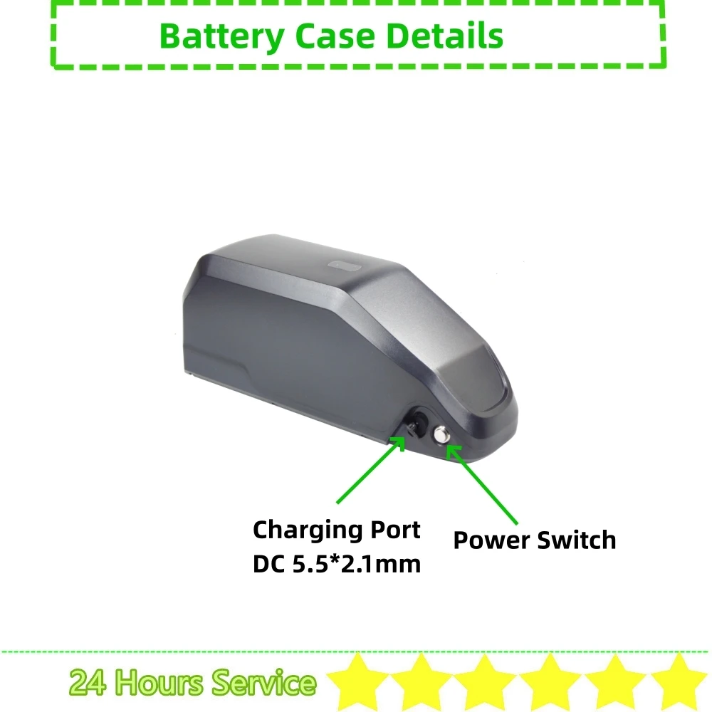 Very Small Little Short Down Tube Ebike Battery Case Box Housing 36v 48v 52v 30 pcs 21700 Cells Li-ion E-bike Battery Case