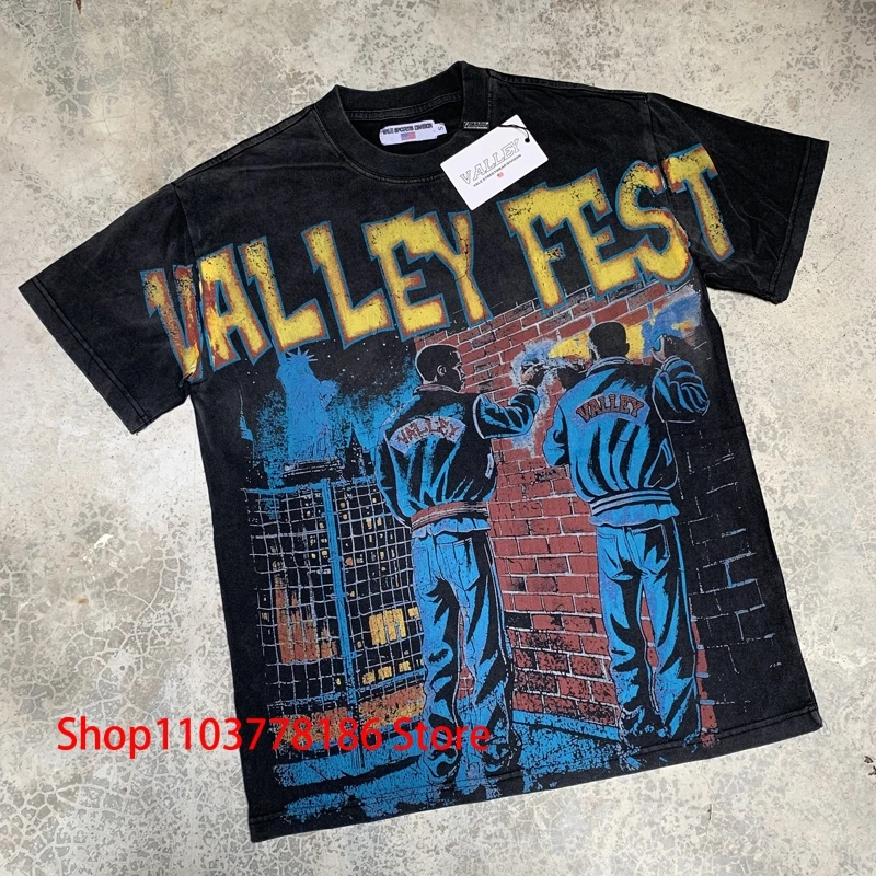 

One Day Shipped Out Men Women Couples Vale Short Sleeve Round Neck Tops High Quality New VALLEY T Shirts