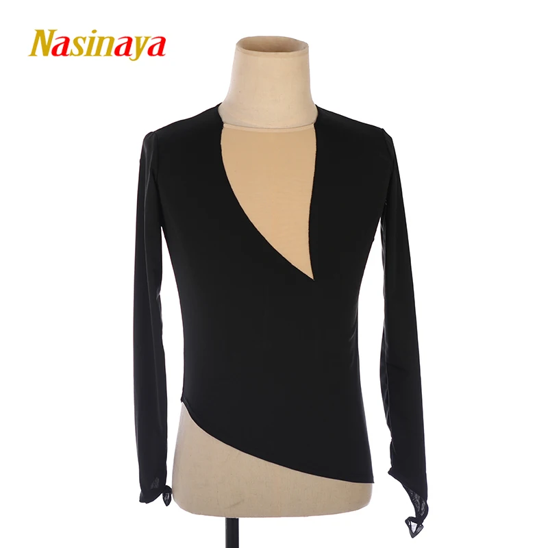 Children's adult figure skating costume, boys' performance competition, grading exam, black diamond free top