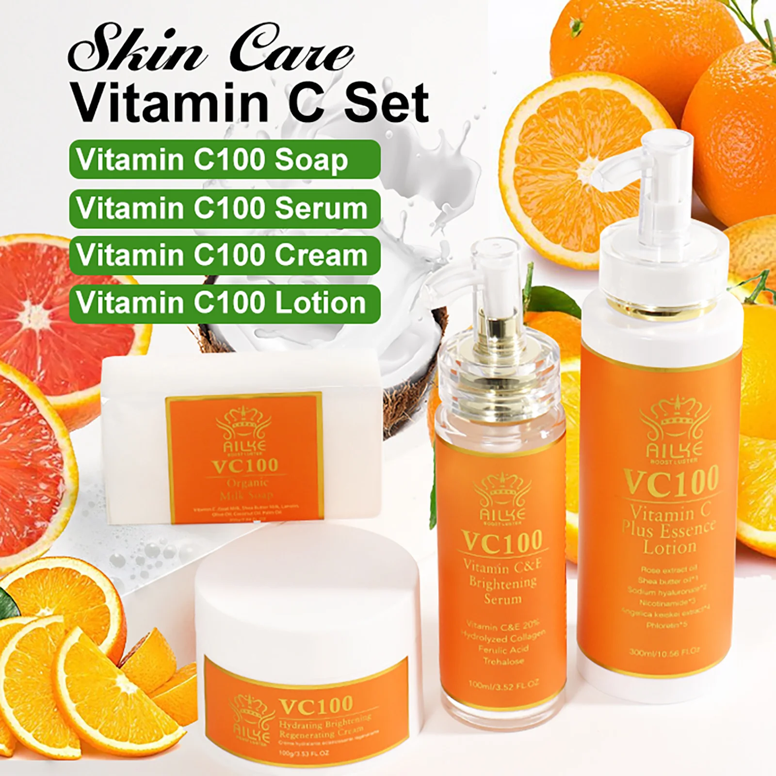 

AILKE Vitamin C Organic Lightening Range, Depply Moisturizing, Brighten Skin Tone, For All Skin Types