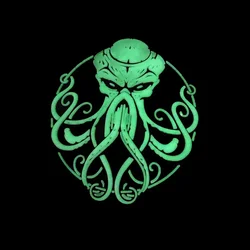 Cthulhu Awakens Lovecraft Octopus Badge PVC Magic Sticker Game Peripheral Adhesive Sticker Black Gold International Patch