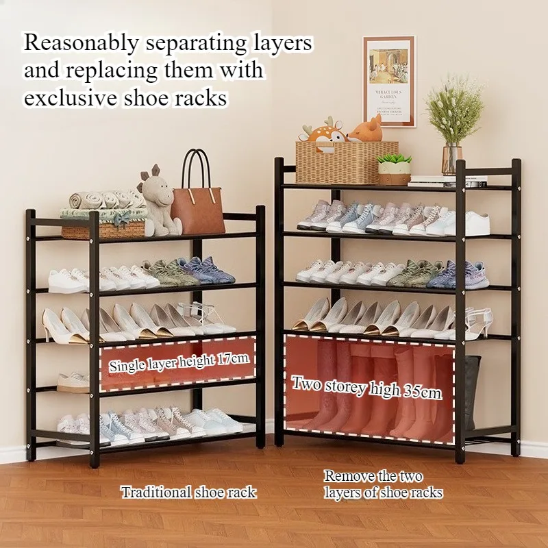 Thickened carbon steel shoe rack home entrance door, dormitory durable shoe rack, floor-to-ceilingmulti-layer shoe rack shoerack