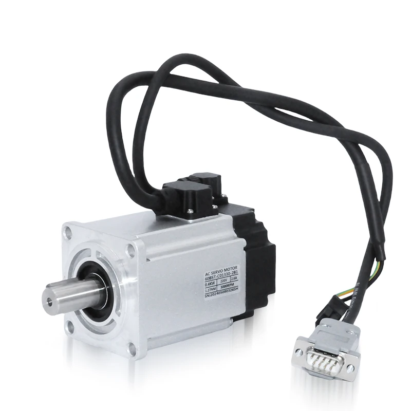 

5-Pole 60mm Single Phase 0.64Nm AC 3000RPM 200W 220V Servo Motor Driver Woodworking Machinery IE3 Efficiency Flange