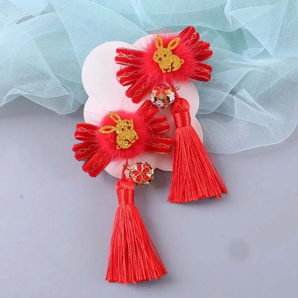 Épingles à cheveux à fleurs chinoises pour enfants, barrettes, coiffure, perle, vêtements de sauna, glands, épingles à cheveux, épingles à cheveux, nouvel an chinois