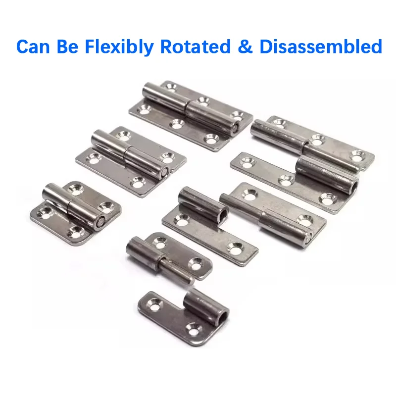 1-10pcs 304 Stainless Steel Detachable Hinge, Heavy Duty Industrial Hinge, Folding Hinge for Cabinet Door, 4‑Hole Flat Hinge