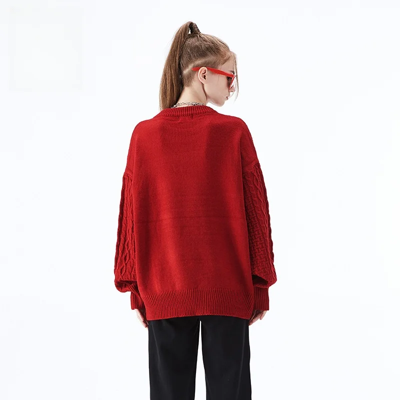 

Colorful Christmas Tree Letter Twist Cartoon Men Women's Loose Autumn Winter Sweater Cute Soft Warm Warm