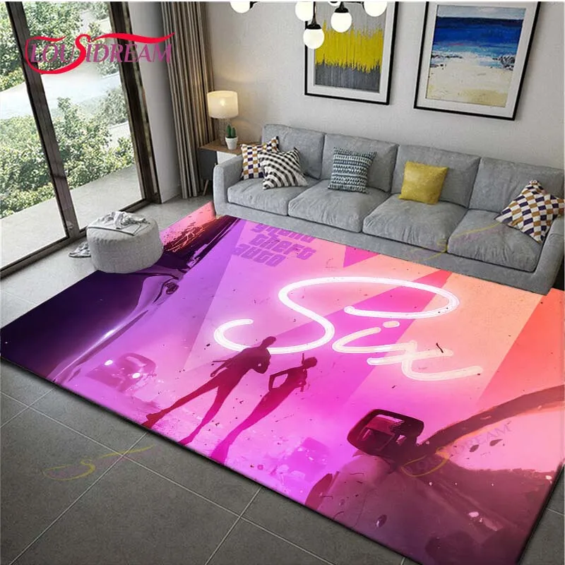 

Game room Grand Theft Auto GTA Game Gamer Area Carpets, Rugs for Home Living Room Bedroom Sofa Doormat Decor,Kids play Floor Mat