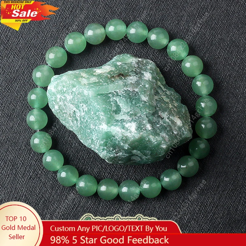 

Original Natural Green Aventurine Beaded Bracelets Women Aventurine Jades Quartz Mala Beads Bracelet Meditation Healing Jewelry