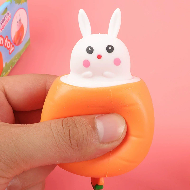 Squishy Karotte Kaninchen Squeeze Teleskop Spielzeug Kinder Kinder Rettich Kaninchen Tasse Prise Musik Spielzeug Kreative Stress Relief Geschenk