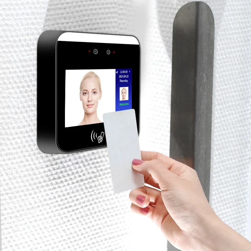 High resolution camera face recognition time attendance access control card reader door access control products