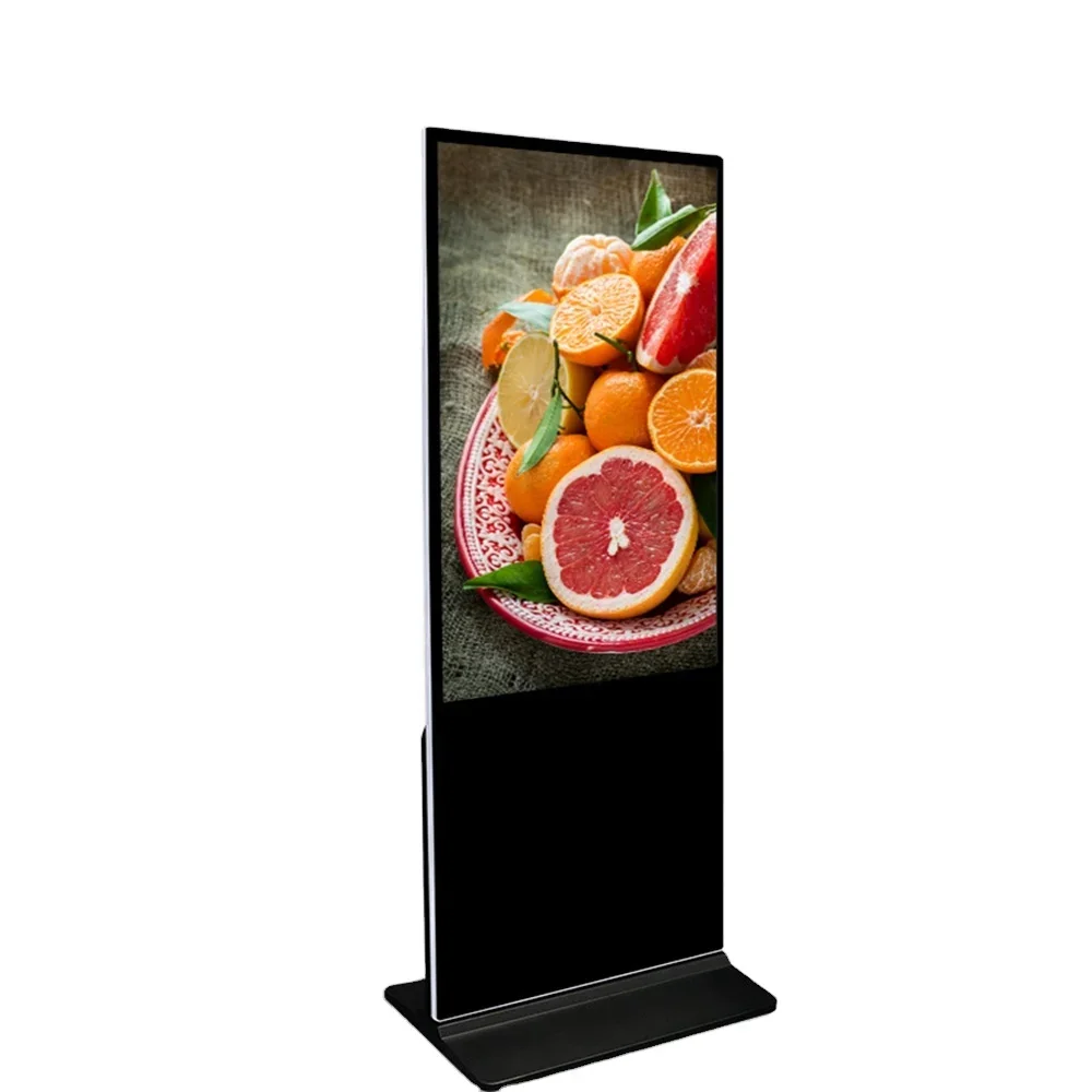 43 49 55 65 inch floor stand lcd display touch screen indoor android advertising information totem retail digital signage