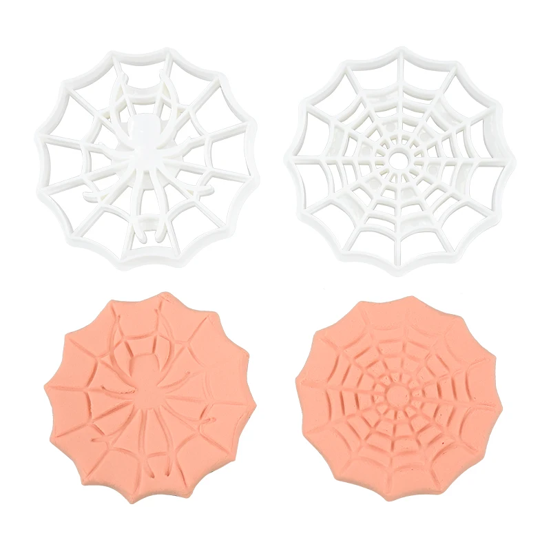 Halloween Spider Web Shape Cookie Cutters Mold Biscuit Stamp Chocolate Mold Fondant Cake Decorating Tools