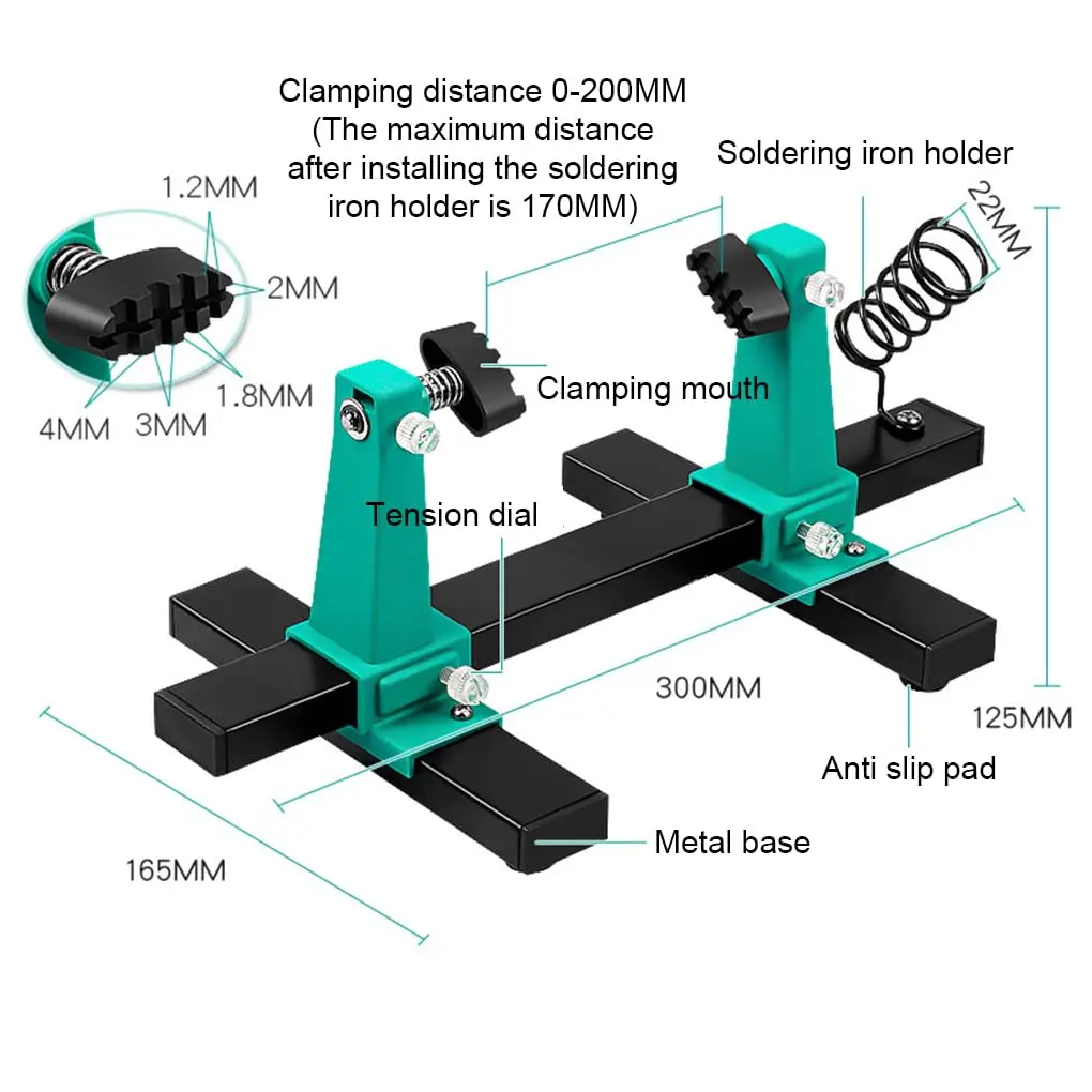 Adjustable Printed Circuit Board Holder Frame, PCB Holder Frame and Clamping Kit