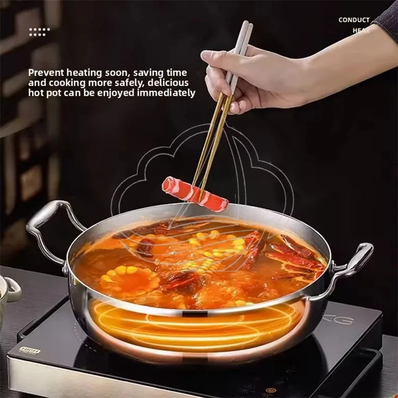 316 Stainless Steel Hot Pot Special For Induction Cooker Household Multifunctional Porridge Cooking Cookware
