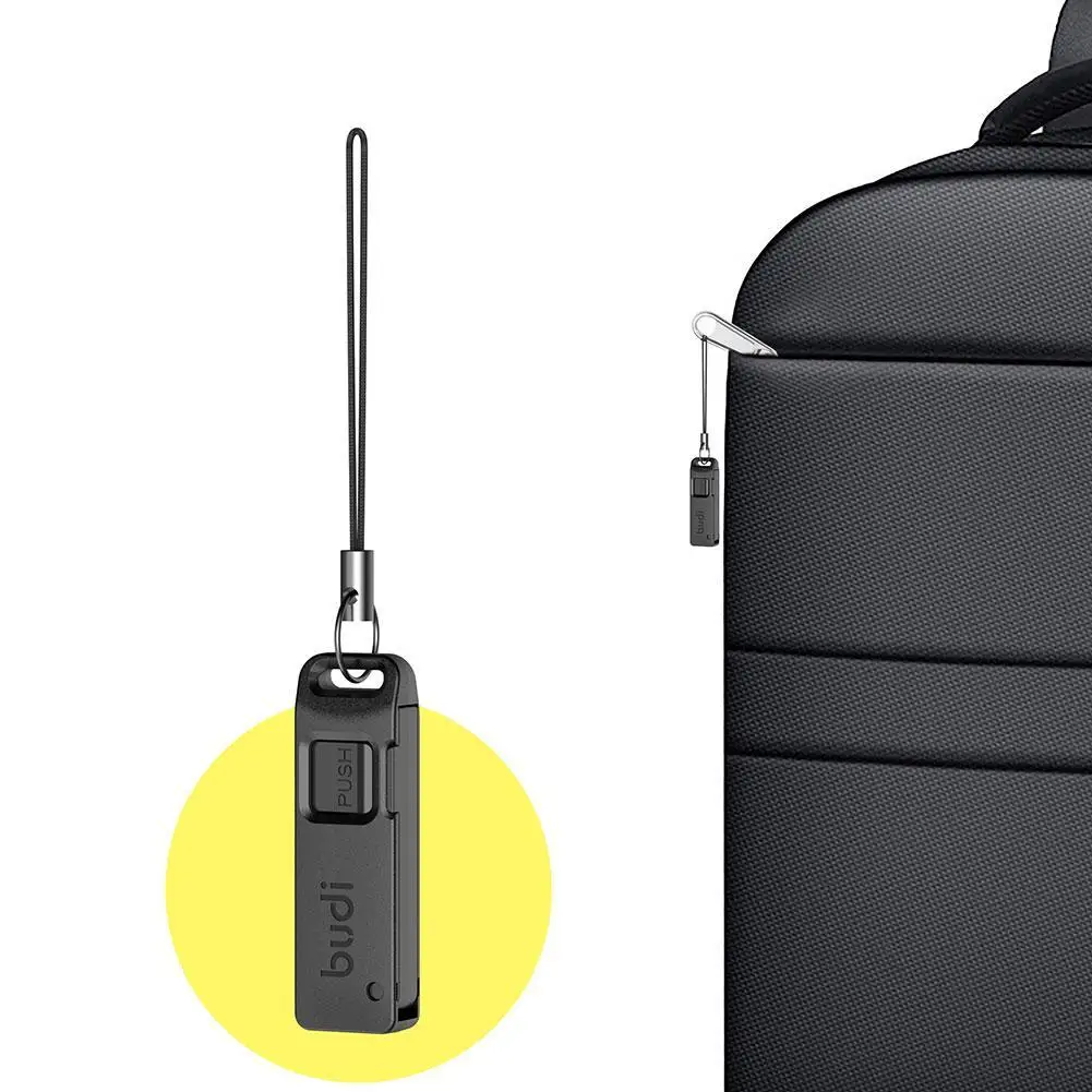 BUDI Scatola di immagazzinaggio per slot per schede SIM TF con perno di espulsione della scheda del telefono cellulare Cordino anti-smarrimento Pin di espulsione del telefono universale Vassoio della scheda SIM