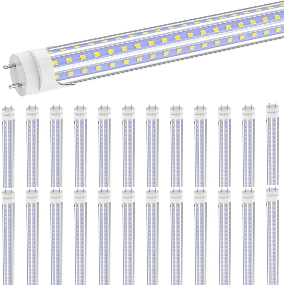 25 pack 4 ft LED tube 36W (95W equivalent) 4680LM 6000K A+B D-tube double end power supply to replace fluorescent lamps