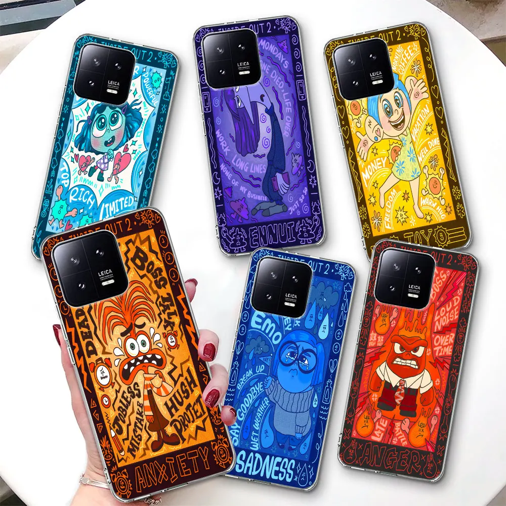 Comic Inside Out 2 Phone Case for Xiaomi Mi 11T 11 9T 10T 12 12X 12T A2 13 9 CC9 A3 CC9E 10 11i 5X A1 8 Lite 6X Clear TPU Cover