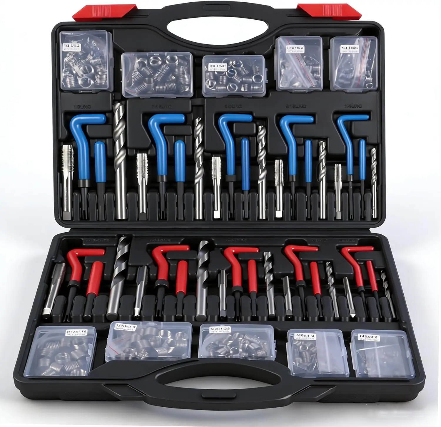 

314Pcs Thread Repair Kit with HSS Drill Bits, Inserts, Taps & Tools for Metric M5-M12 and SAE Sizes