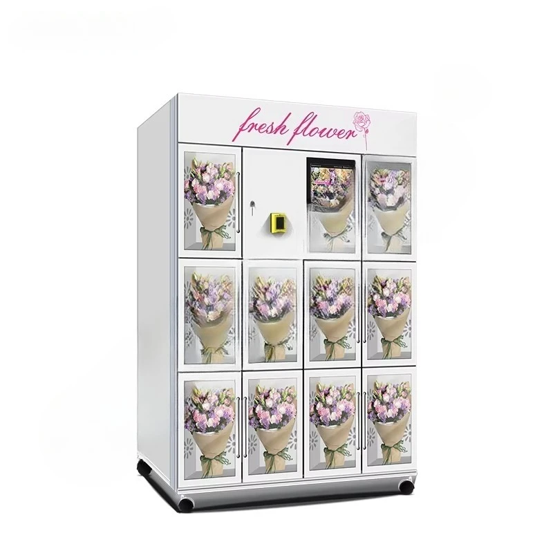 Automatic Outdoor Locker Flower Vending Machine Vending Machine Supplier Antifogging Glass Door Full with Remote Monitor
