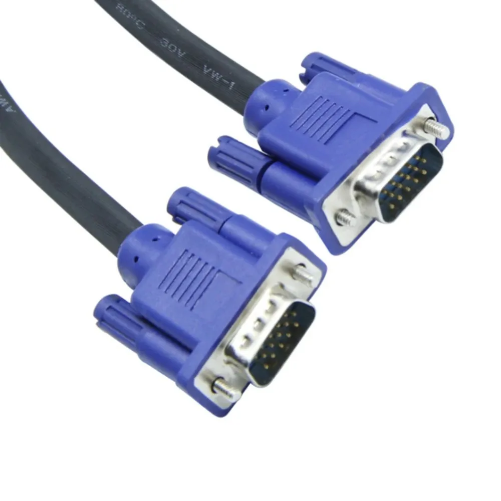 VGA 3+6 1080P HD Video Cable Male‑Male Copper Core Double Ferrite Core 15‑pin Support DDC for PC Monitor Projector 1/1.5/3/5/10m