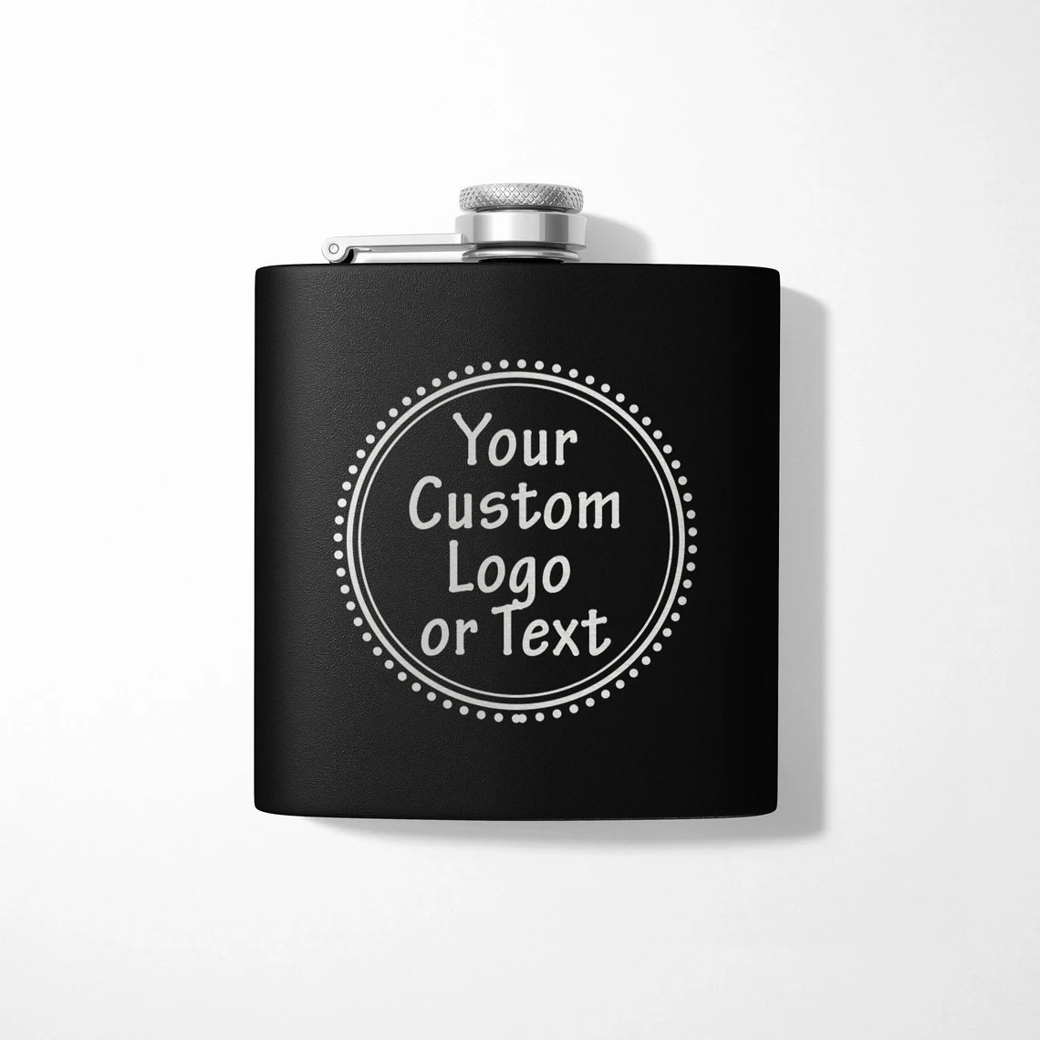 Personalized Custom Name, Image, Logo, or text Engraved Stainless Steel 6 oz Travel Flask - FSK0000