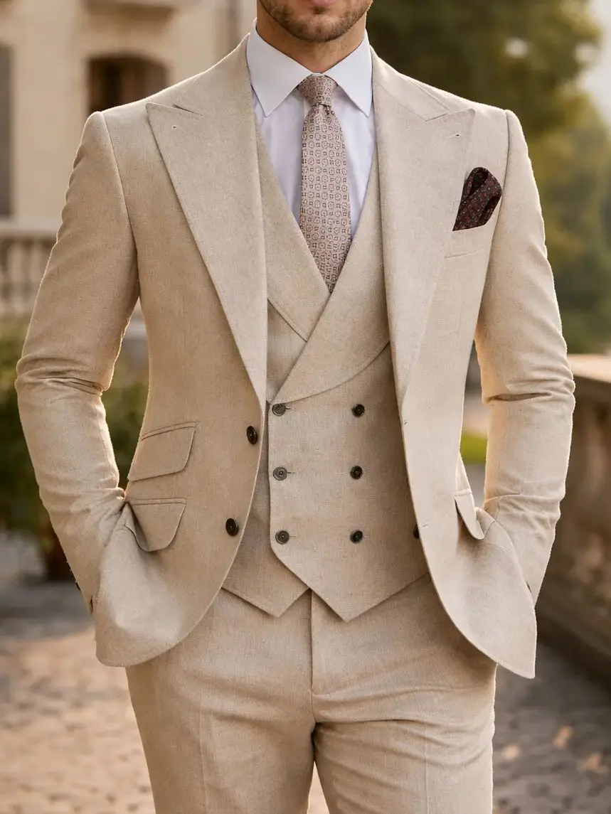 Cenne Des Graoom New Men Suits Set Tailor-Made Clothes Costume Homme Tuxedos Wedding Dress Casual Blazer Jacket Vest Pants TA-V