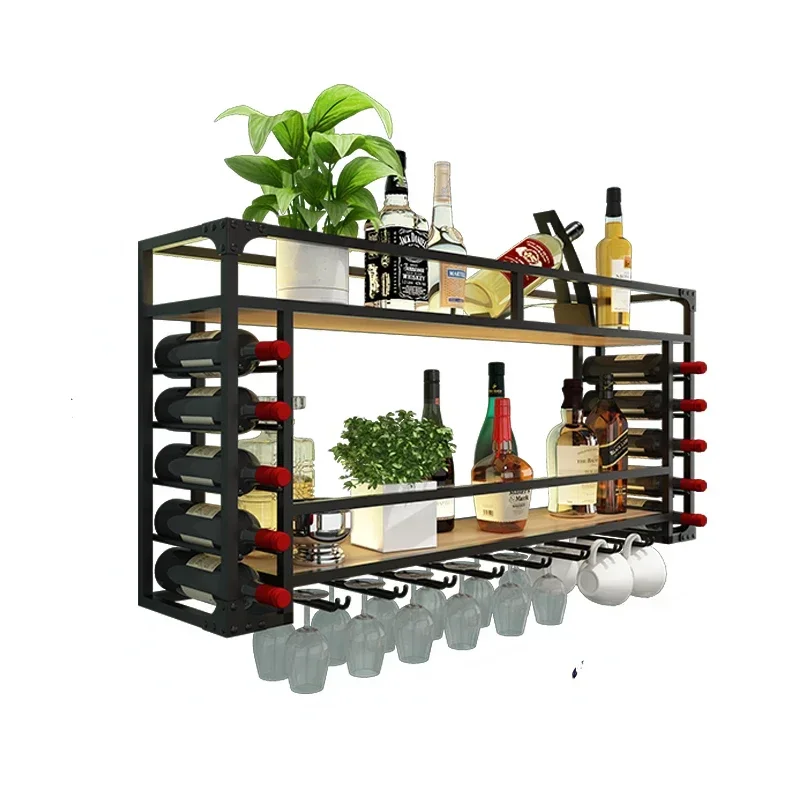 

Modern Wine Rack Wall Display Black Vertical Beer Storage Home Bar Cabinet Restaurant Commercial Schrank Decoration