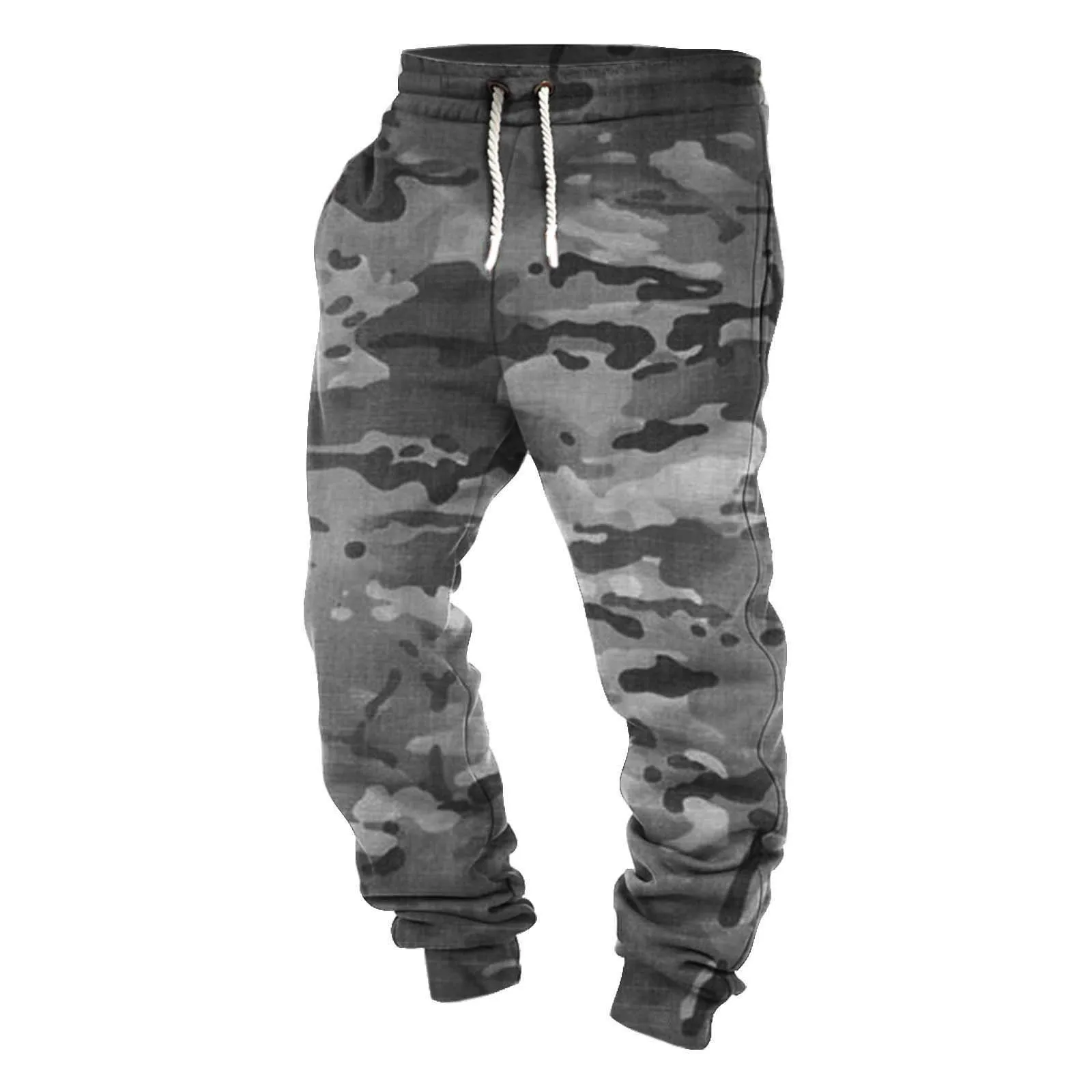 

Men Camouflage Sweatpants Elasticity Military Cargo Pants Drawstring Multi Pockets Bottoms Men'S Fashion Casual Jogger Trousers