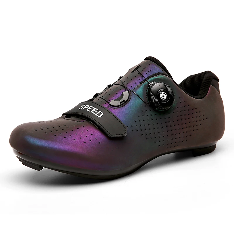 Unisex Cycling Shoes Without Lock Road Bike Shoes Outdoor Sports Bicycle Riding SPD Sneakers PU Leather Trail Racing Flat Pedal