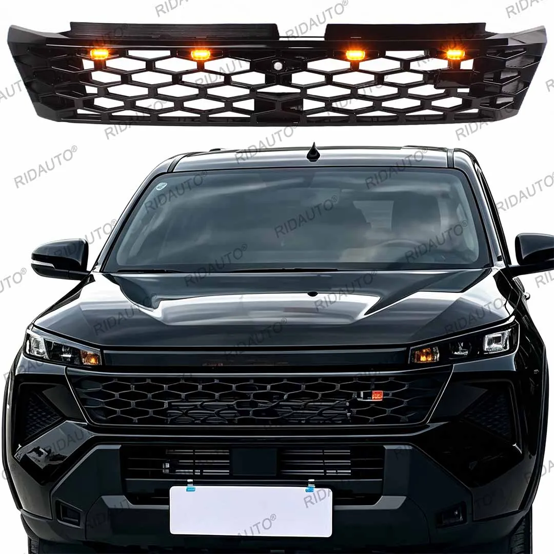 Modified Grille With Amber Light Front Mask Mesh Cover Complete Replacemene Grill For Hilux Travo 2026 Travo Prerunner & 4TREX