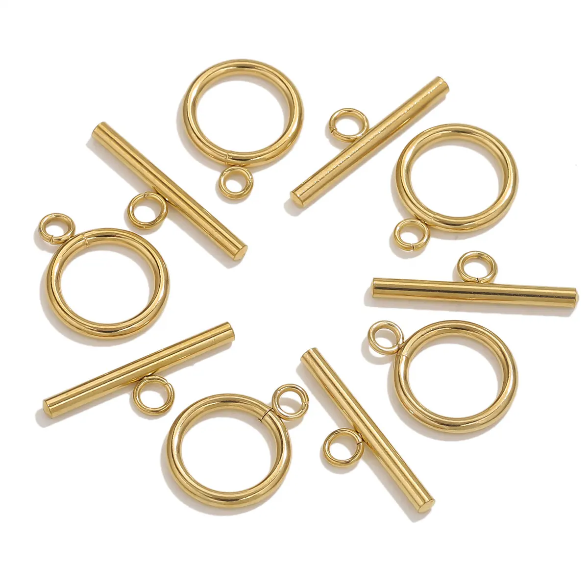 

5 Sets 18K Gold Plated Stainless Steel OT Clasps Connectors for DIY Bracelet Necklace Jewelry Charms Making Supplies Wholesale