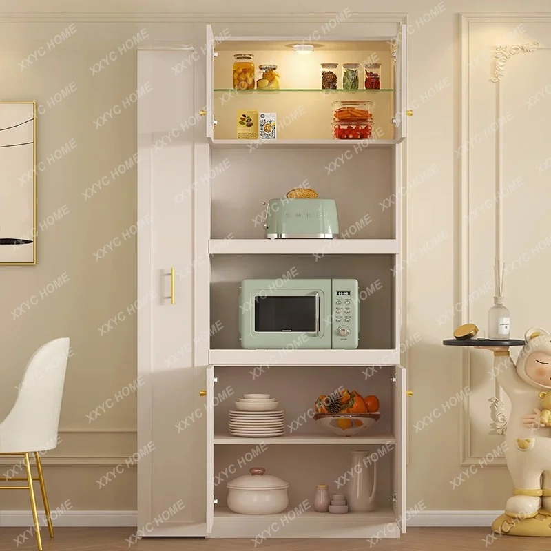 Cream style dining side cabinet integrated kitchen multi-functional pull-out electrical cabinet
