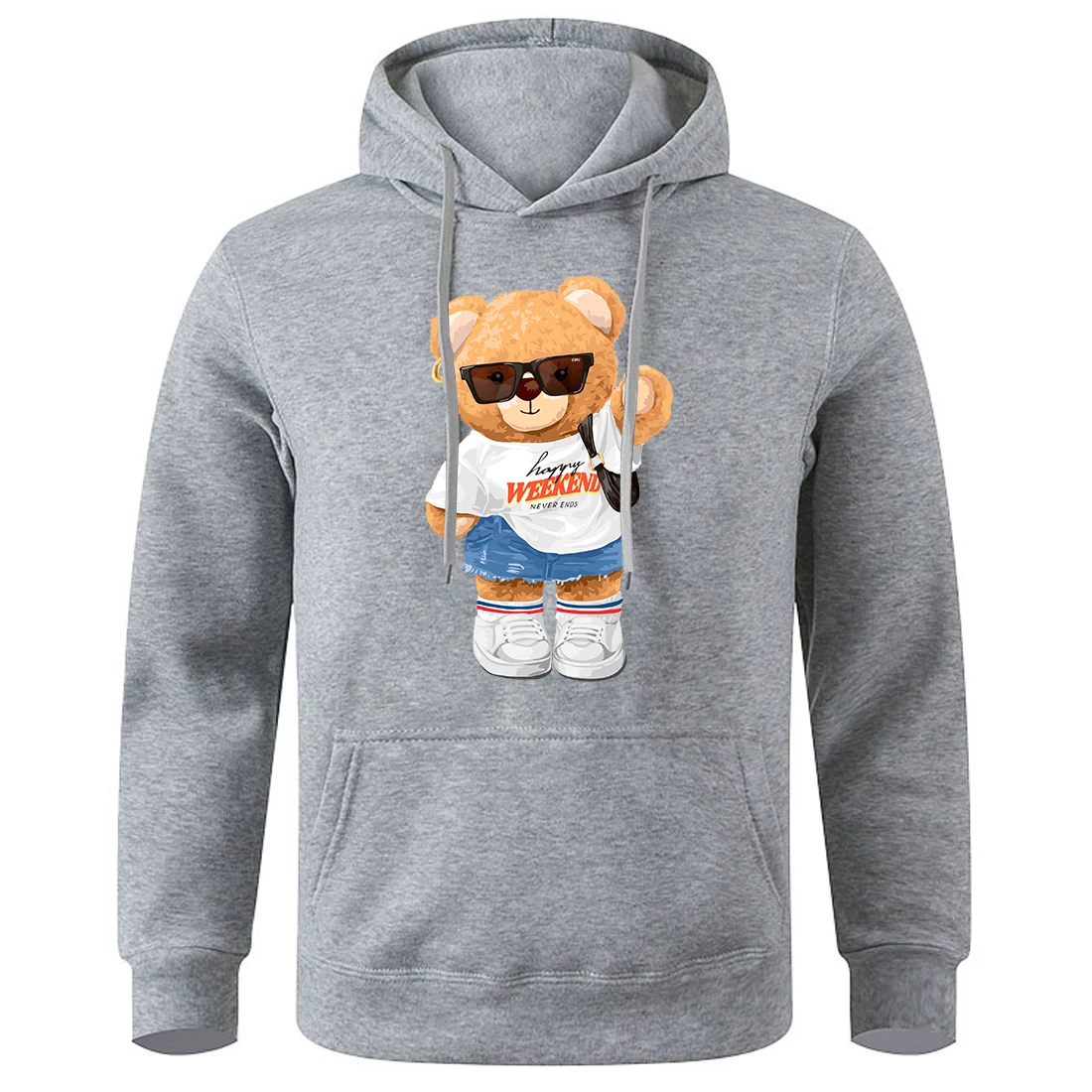 

A Young Bear Girl Full Of Vitality Printing Male Hoody Loose Oversized Hoodies Casual Fashion Sweatshirt Warm Fleece New Hoodie