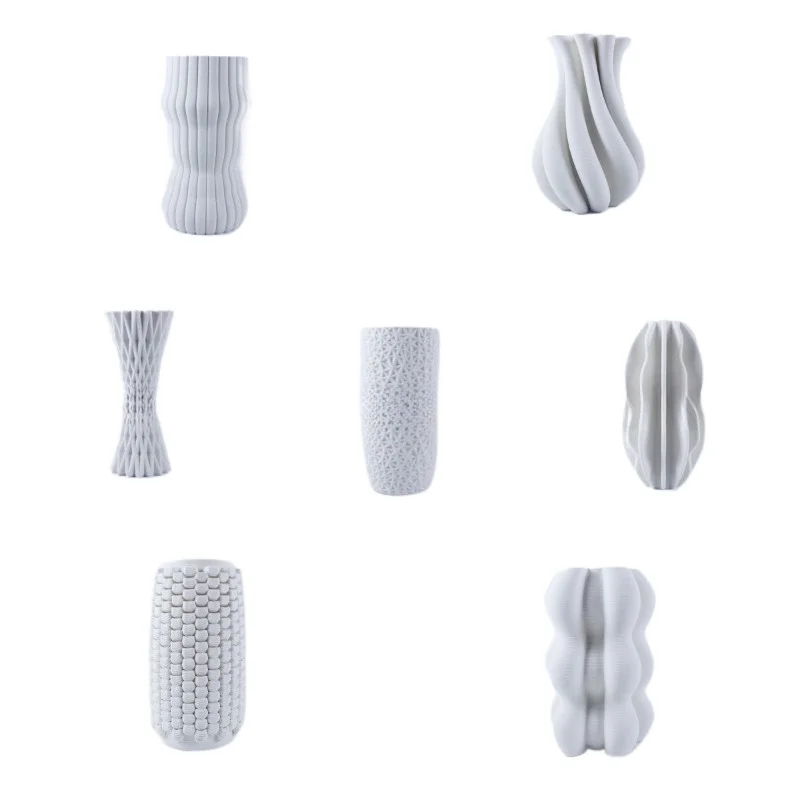 Small size ceramic modern vase flower ware white porcelain unglazed simple wind ornament soft decoration entrance