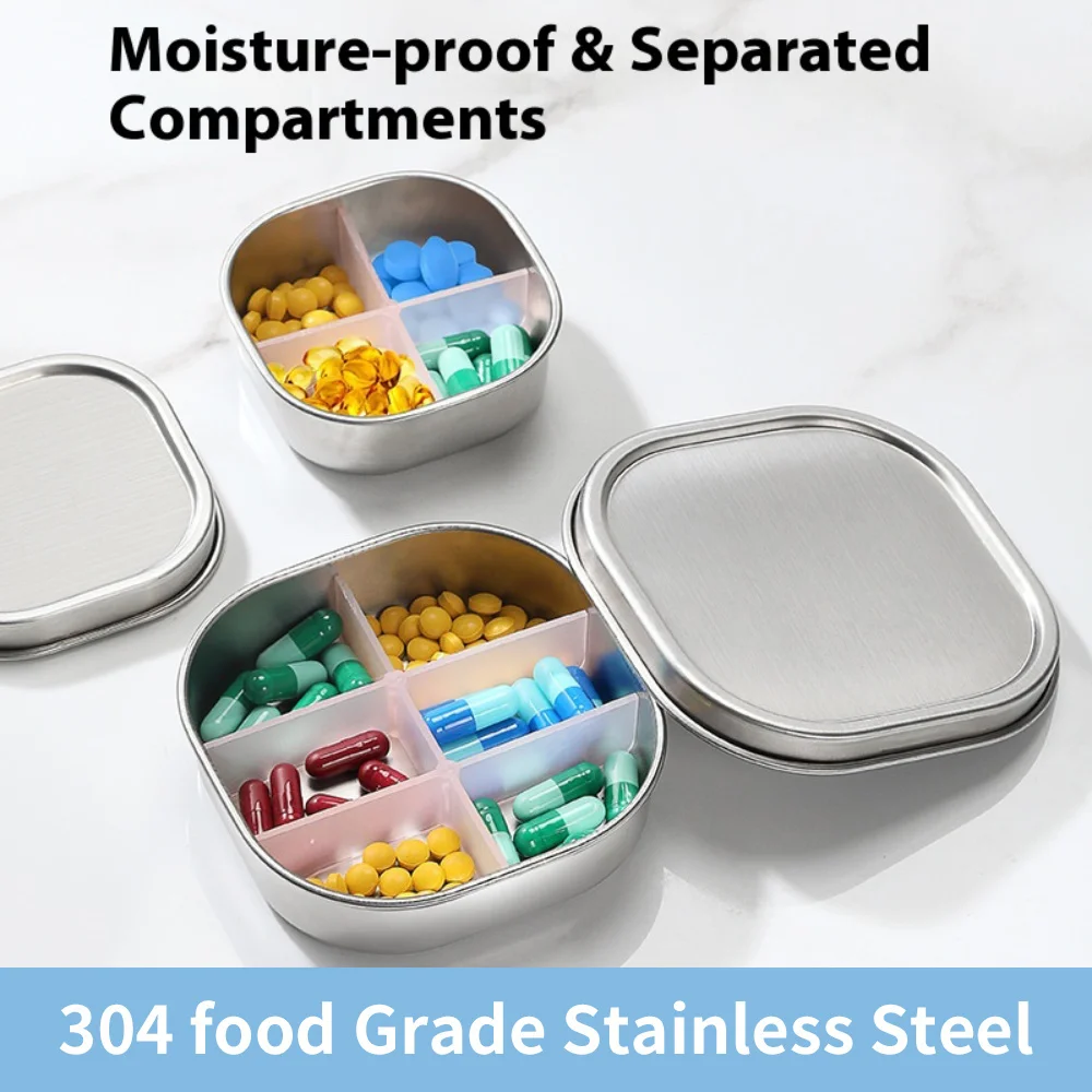 4/6 Grids Pill Box Weekly Medicine Pillbox Large Moisture-Proof Pill Storage Organizer Portable Medicine Case for Travel