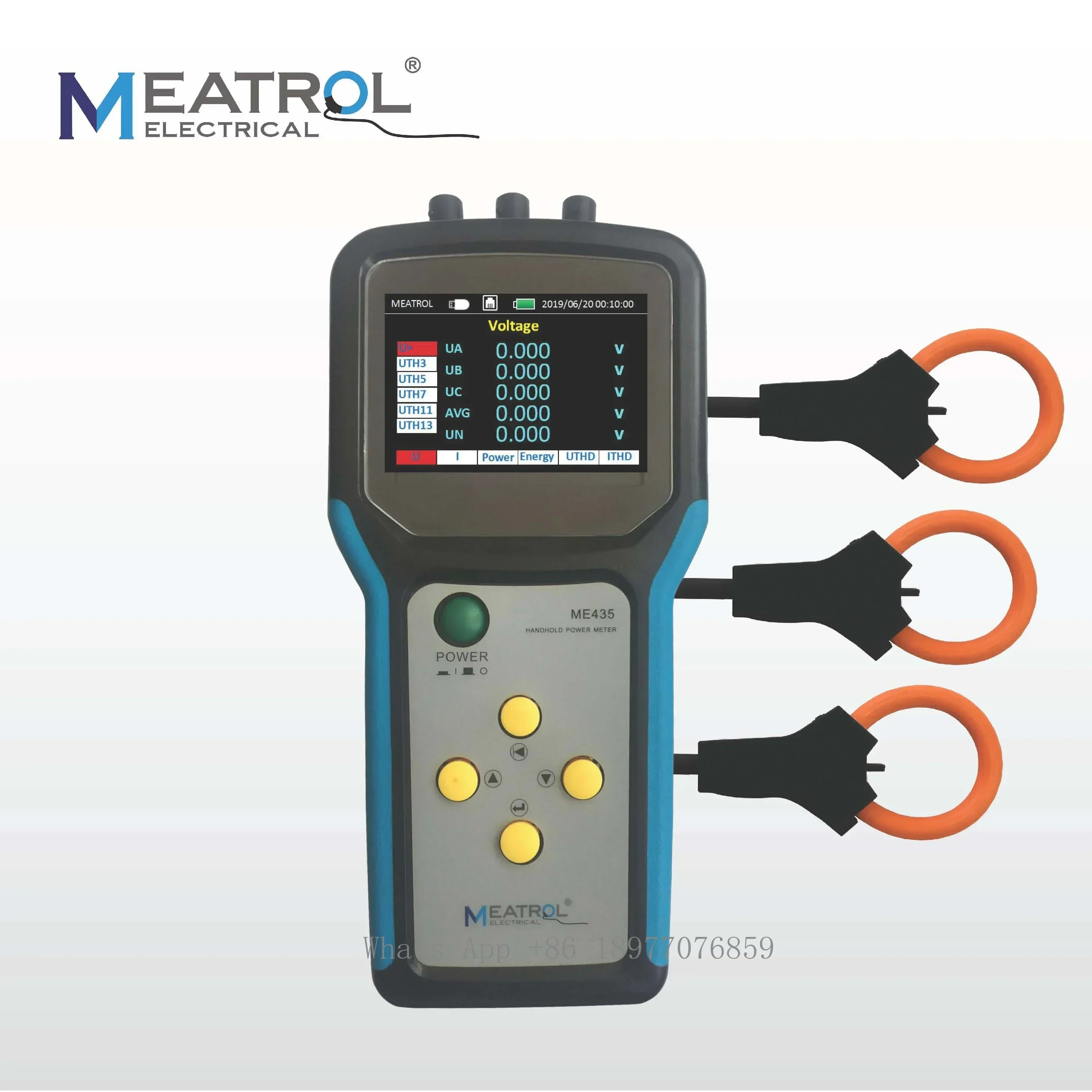 3 Phase Energy Meter Modbus RS485 Electric Consumption Meter Handhold Power Quality Data Logger