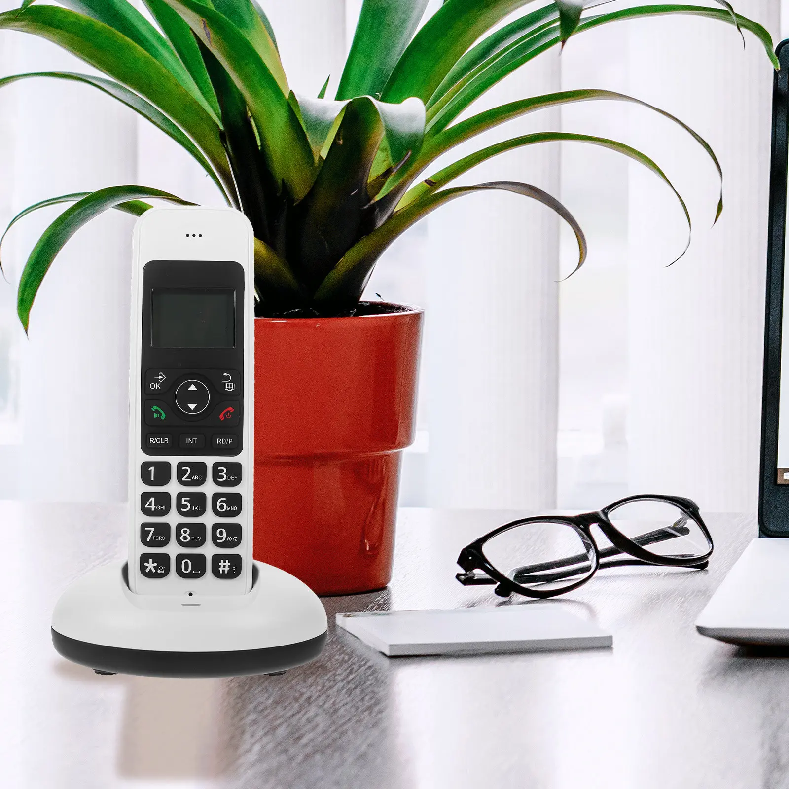 Digital Cordless Phone Large Buttons Expandable LCD Display Home Office Landline Household Use