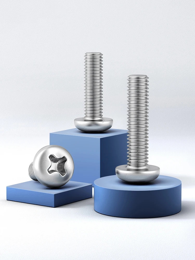 M1 M1.2 M1.4 M1.6 M2 M2.5 A2-70 304 Stainless Steel Cross Round Phillips Pan Head Screw Bolt Phillips Screws Length 3-100mm