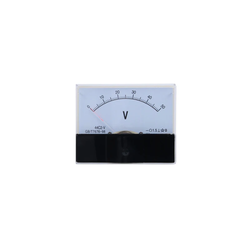 

44C2 DC Voltmeter Analog Panel Pointer DC 30V 50V 75V 100V 250V 300V 500V 600V 750V Installation Tester Voltmeter