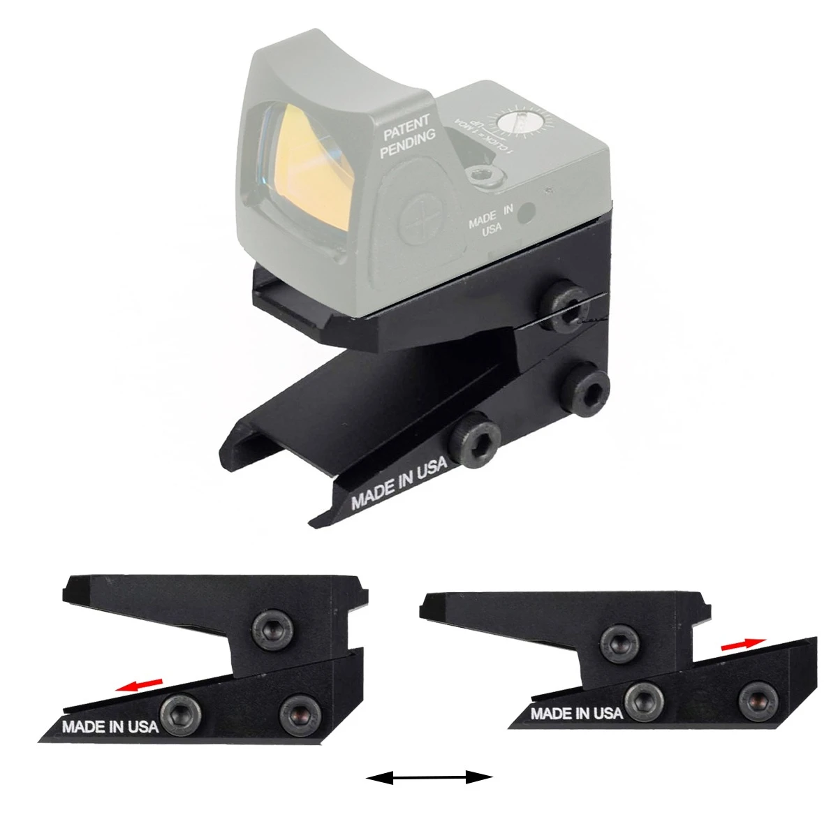 Tactical 20mm Raiser Bracket Mount for RMR Red Dot Sight Scope Offset 30/45 Degree Side Mount Optics Base Hunting Accessories view 6