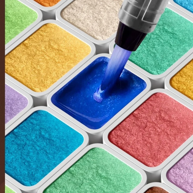 Set pittura ad acquerello a pigmenti solidi da 60 colori Forniture per pittura ad acquerello a pigmenti perlescenti per