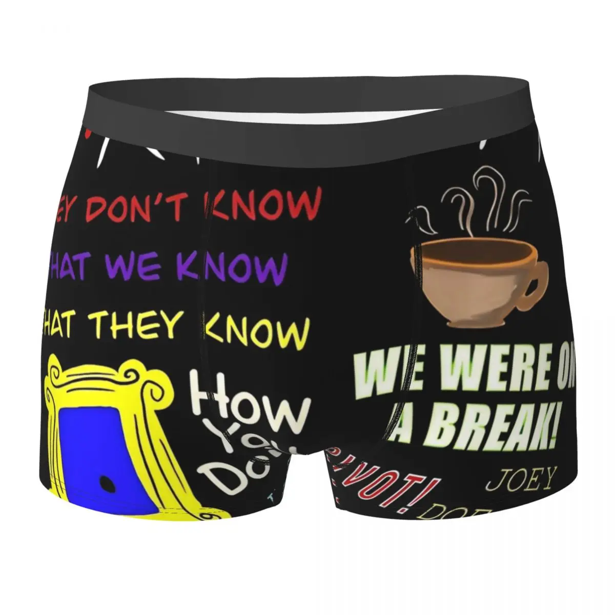 

Friends TV Show Series Underwear Cartoon Central Perk Males Boxer Brief Elastic Boxer Shorts Hot Custom Plus Size Underpants