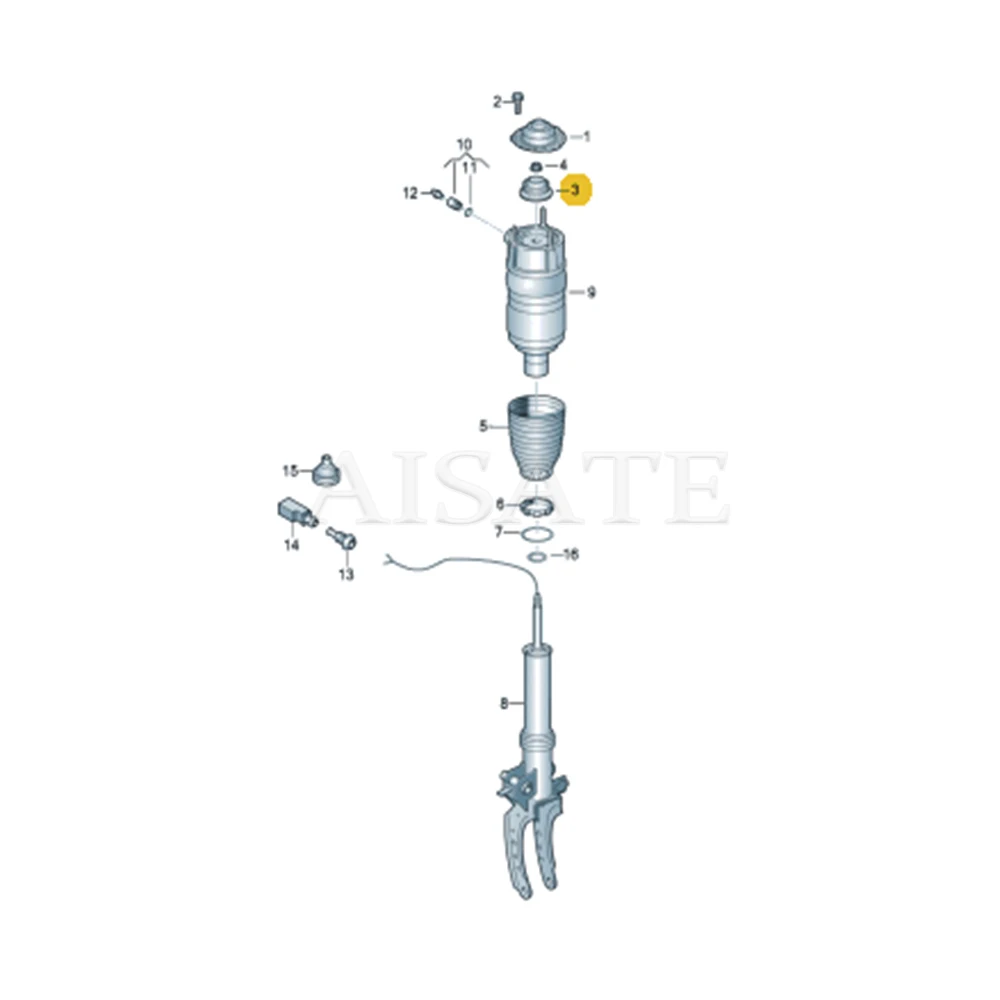 For Q7 Porsche Cayenne VW Touareg 2011-2016 Front Rear Air Suspension Repair Kit Top Rubber Strut Mount 7P6616040K 7P6616039K