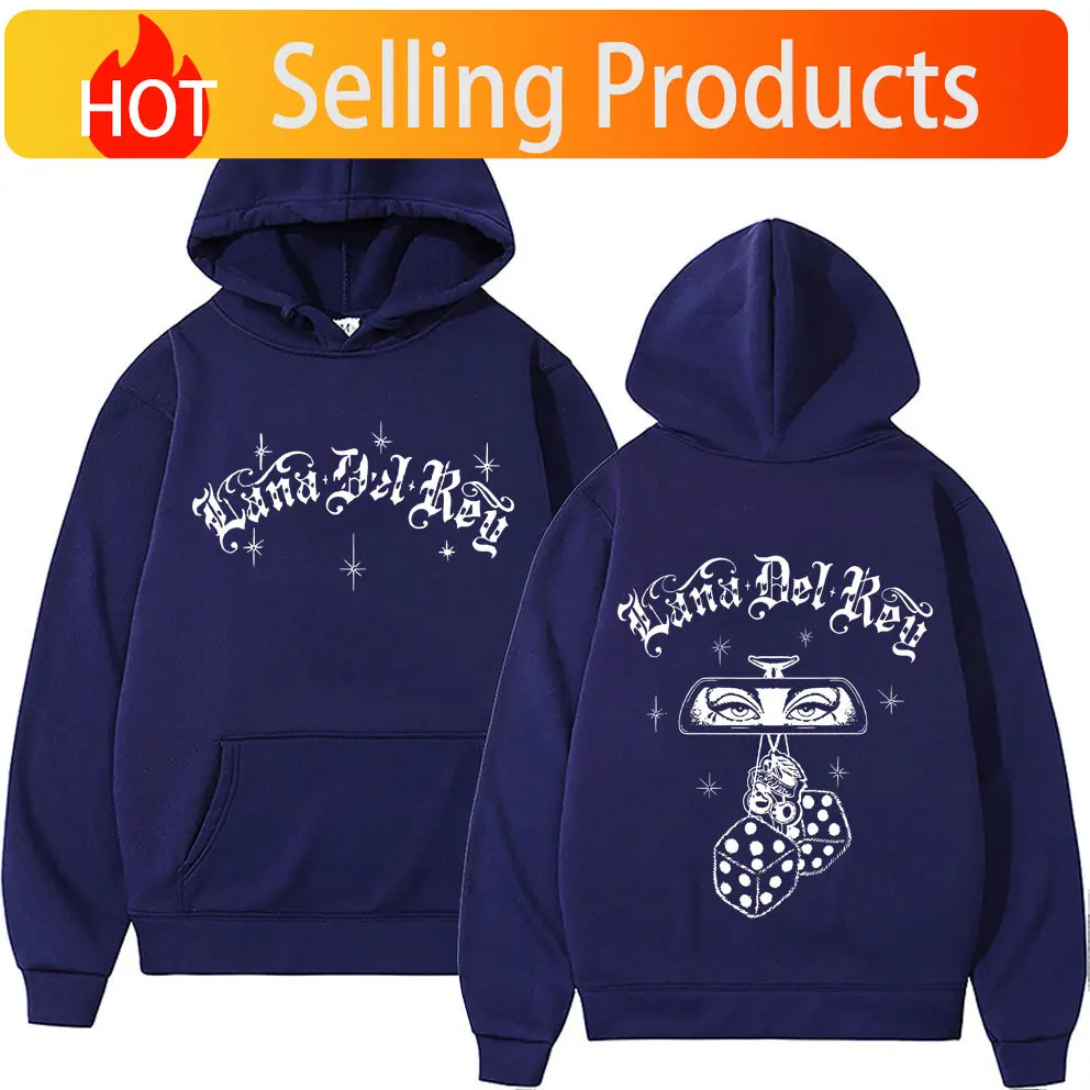 Singer Lana Del Rey 2023 Tour Print Pullover Hoodies Men's Women Fashion Hip Hop Hoodie Winter Aesthetic Long Sleeve Sweatshirts