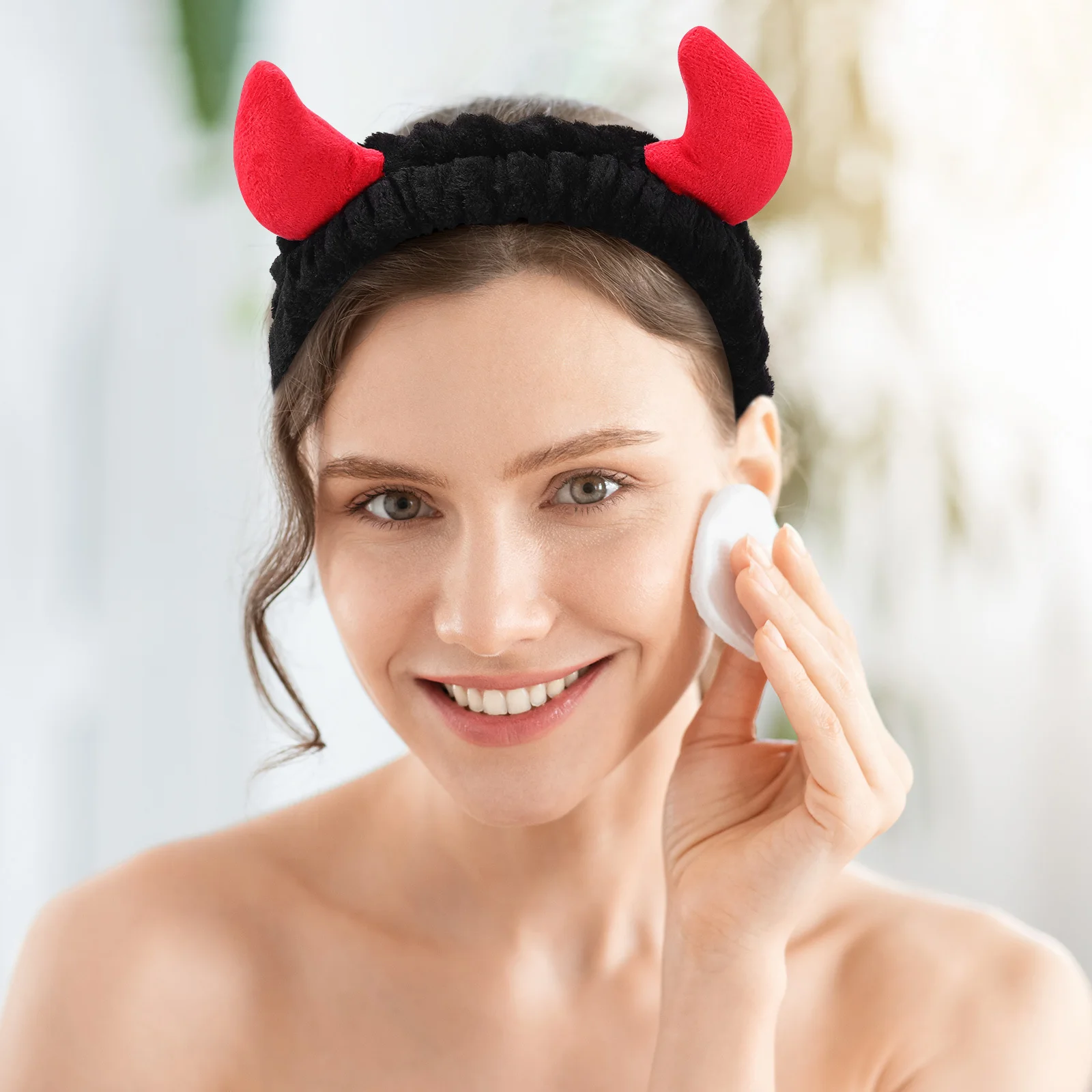 

Horn Hairband Cute Makeup Spa Headband for Washing Comfortable Skincare Headband for Women Skin Care Headbands Cute