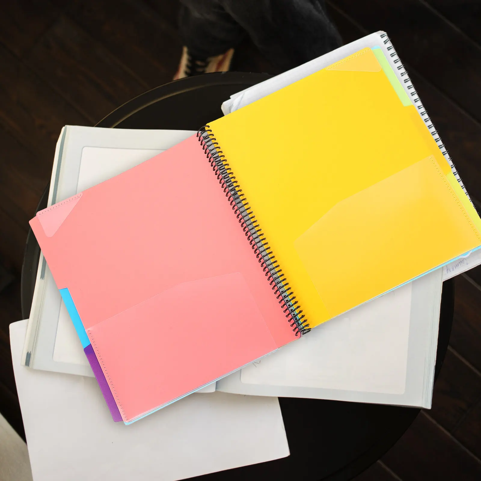 coil-document-folder-sturdy-plastic-file-organizer-for-classifying-test-papers-and-office-supplies-portable-compact-files