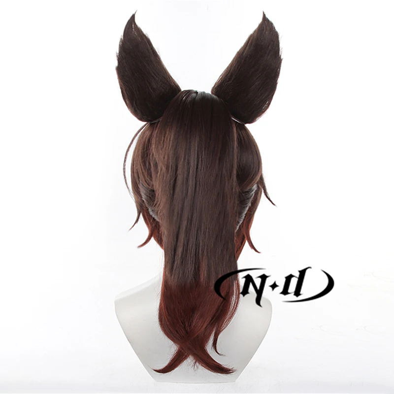 ND Honkai 스타 레일 코스프레 가발 Tingyun Cosplay Brwon 헤어 가발 크리스마스 파티 게임 Comic Con Coser Synthetic