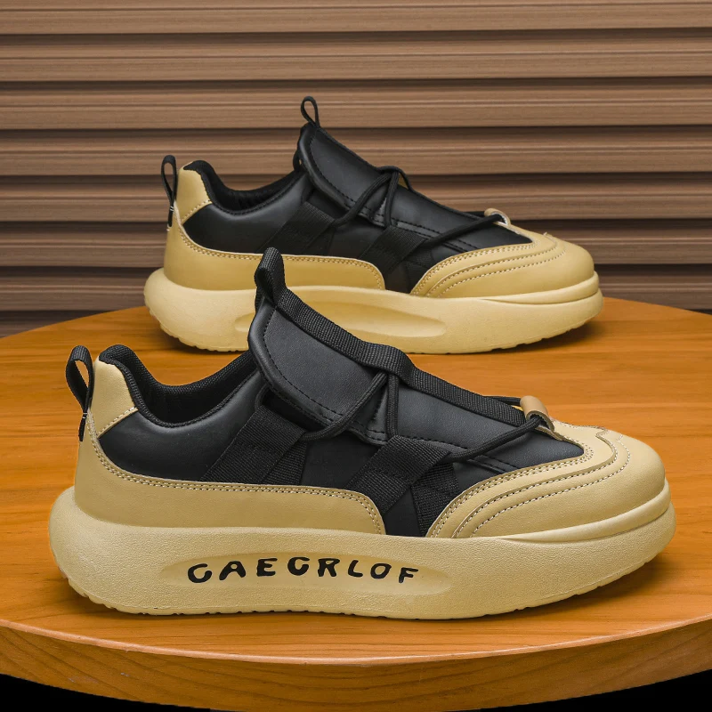 

Yellow Cover Bottom Sneakers Non-slip Breathable Outsole Mens Shoes 2023 Spring New Men Casual Shoes Fashion Comfortable Outdoor