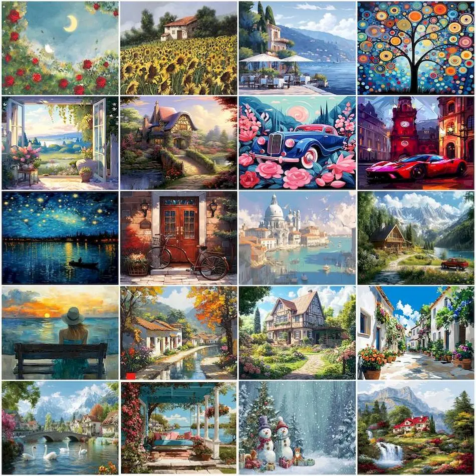 

GATYZTORY Painting By Numbers On Canvas To Paint Landscape Diy Crafts Paint Kit Oil Art Drawing By Numbers Paintings Wall Decor