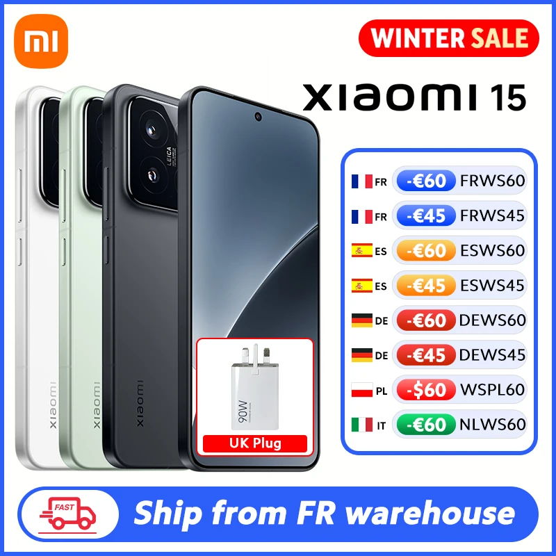 Globalna wersja Xiaomi 15 Smartphone 256 GB/512 GB 6,36-calowy wyświetlacz AMOLED 120 Hz Snapdragon ®   8 Elitarnej Aparatów Leica